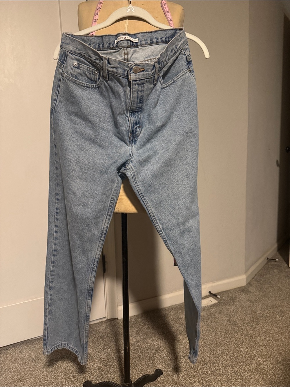 Vintage Baggy Tommy Hilfiger Light Blue High-Rise Women's Jeans Size 28